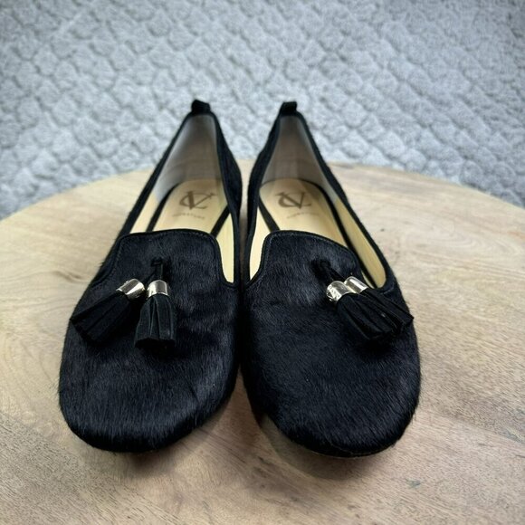 VC Signature Nancy Flats Black Haircalf Tassel Loafers 8M / 38 Womens Shoes - Picture 9 of 9
